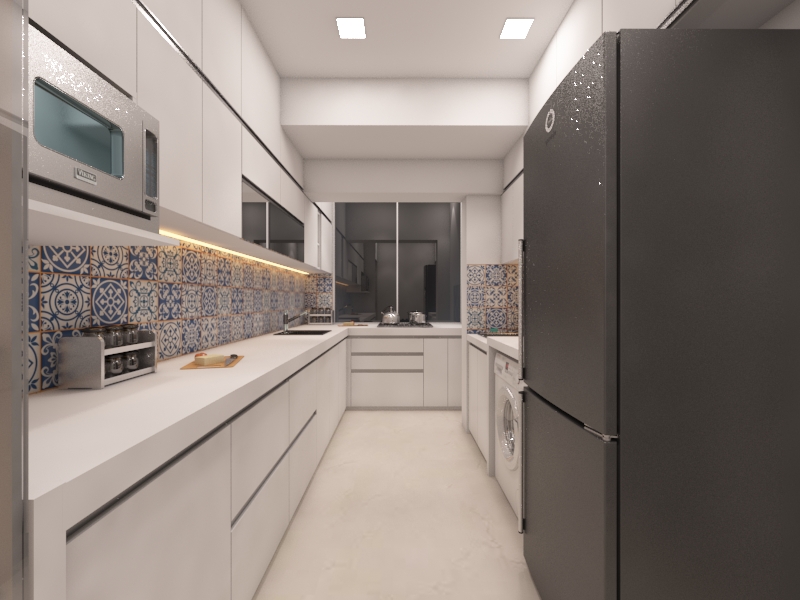 U shape modular kitchen